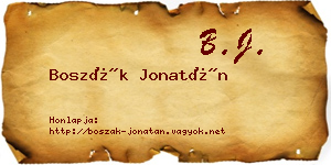 Boszák Jonatán névjegykártya